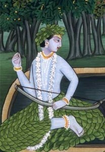 Shri Rama, settimo Avatar di Vishnu, con ghirlanda di Gelsomino al collo